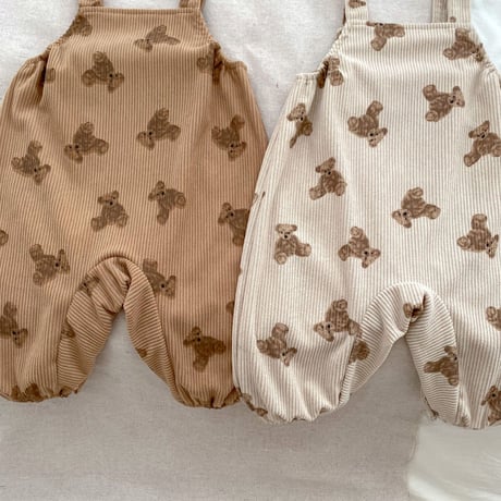 <予約商品/66㎝-100㎝>BABYくまさんコーデュロイサロペット