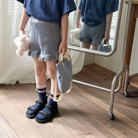 <予約商品/80㎝-130㎝>GIRLSフリルリブショートパンツ