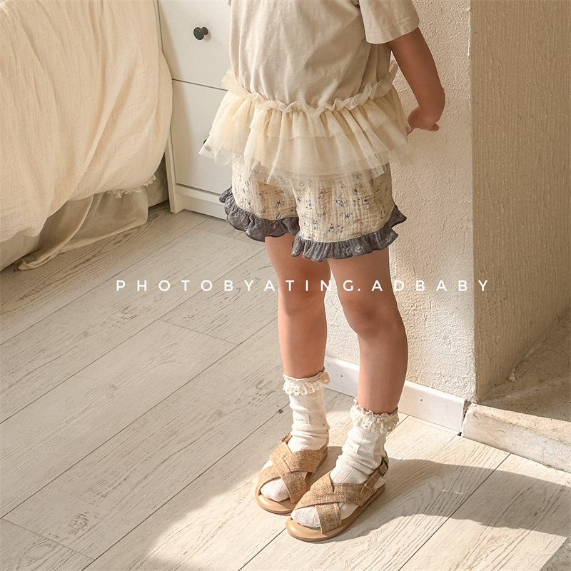 予約商品/80㎝-130㎝>GIRLS花柄ショートパンツ | SQUSQU