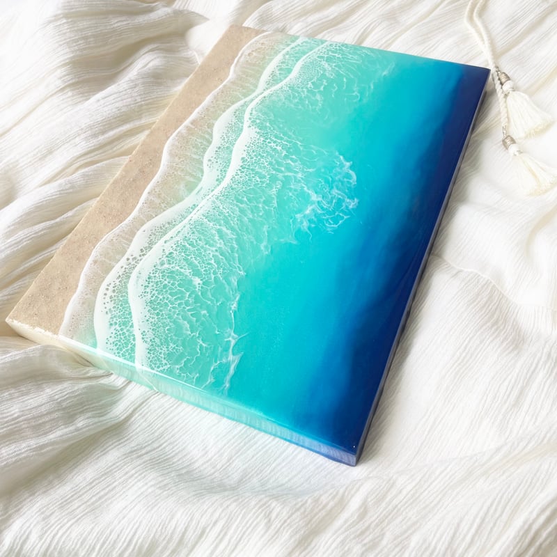 レジンアート海 海レジン レジンアート Beach Art カスタムオーダー （90cm×30cm