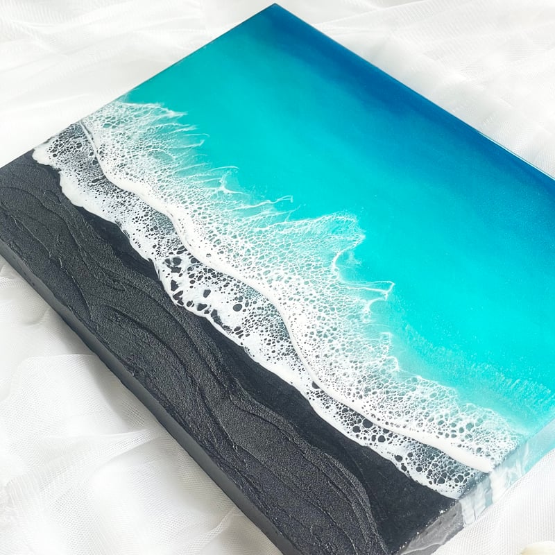 レジンアート海(値下げしました) Black sand beach 海アート レジンアート | FLUID