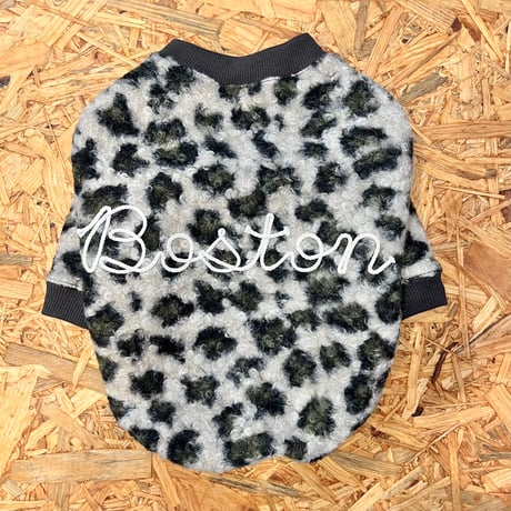 【長袖】rope embroidery boa fleece【グリーン】