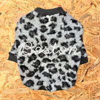 【長袖】rope embroidery boa fleece【チャコール】