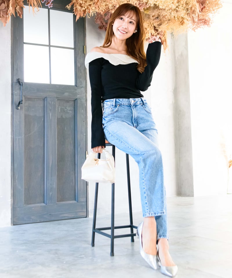 folded ruffle off shoulder tops | Chóu Chóu ma ...