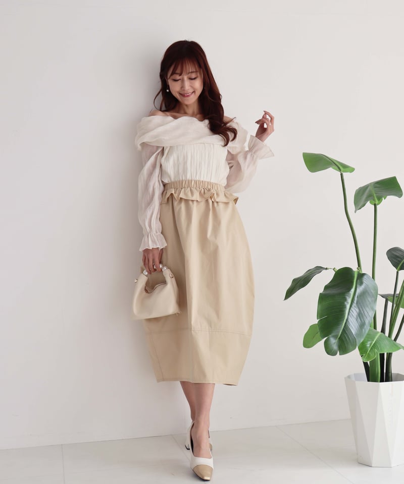 peplum frill cocoon skirt | Chóu Chóu ma Cheri