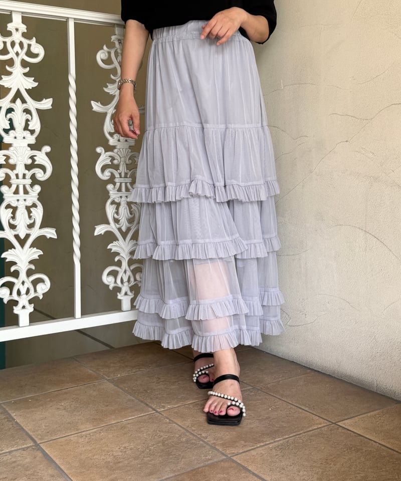 スカート tiered tulle skirt tulle tiered skirt – BUNNY APARTMENT