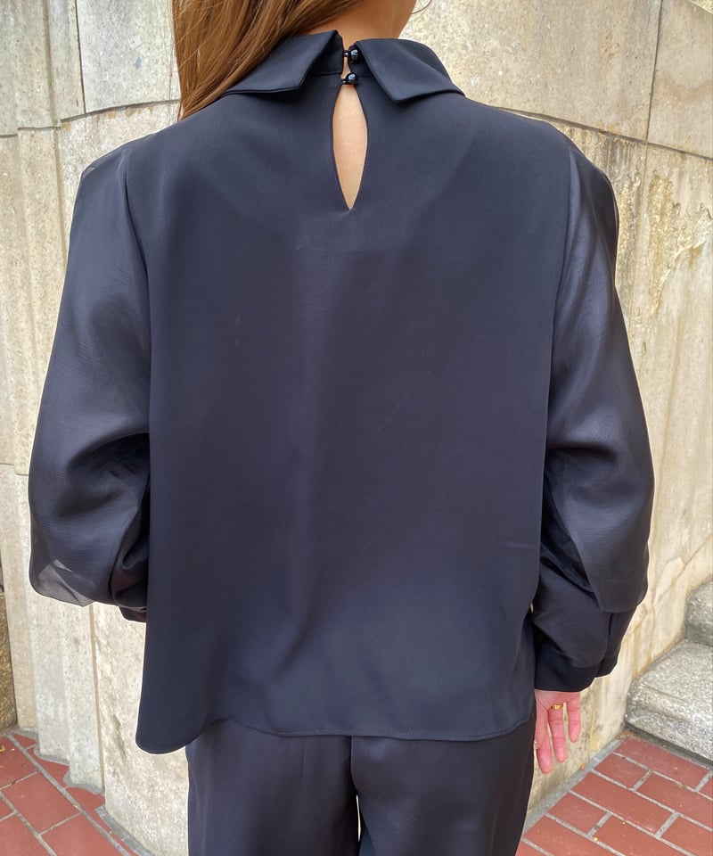 【送料無料・maturely】Sleeve Conscious Blouse ZXZY Women Pineapple Printed Lapel Collar Half Sleeves