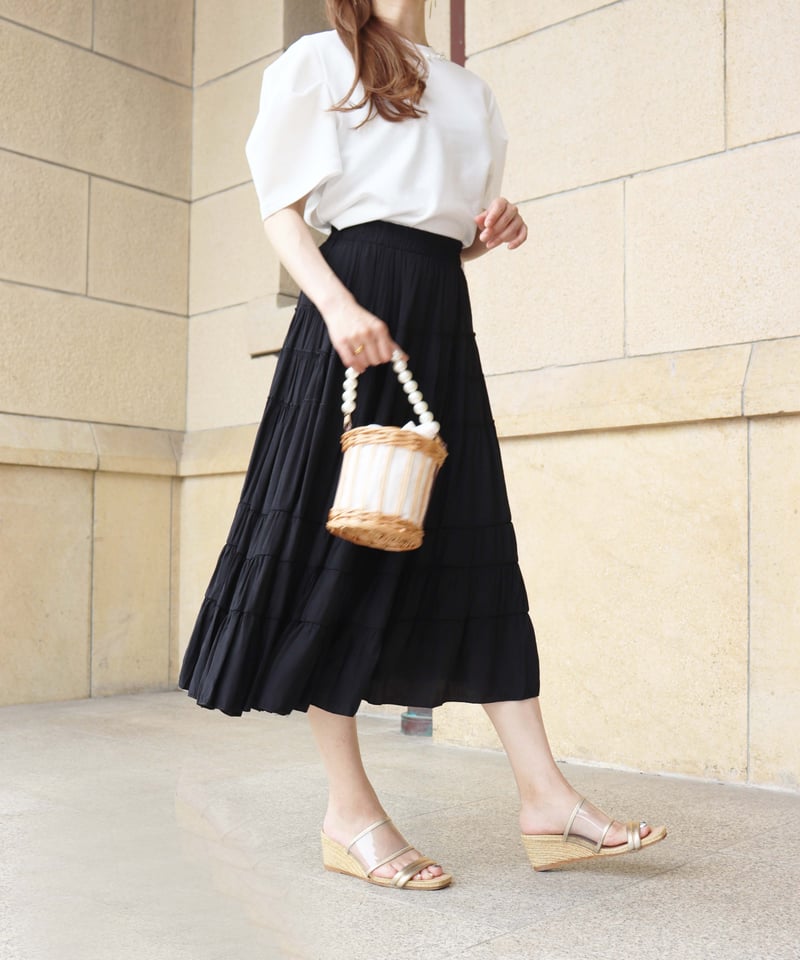 トップス SHEER VELOUR POWER SHOULDER TOPS NEW SHEER VELOUR POWER SHOULDER TOPS / CLANE 17,600yen stock