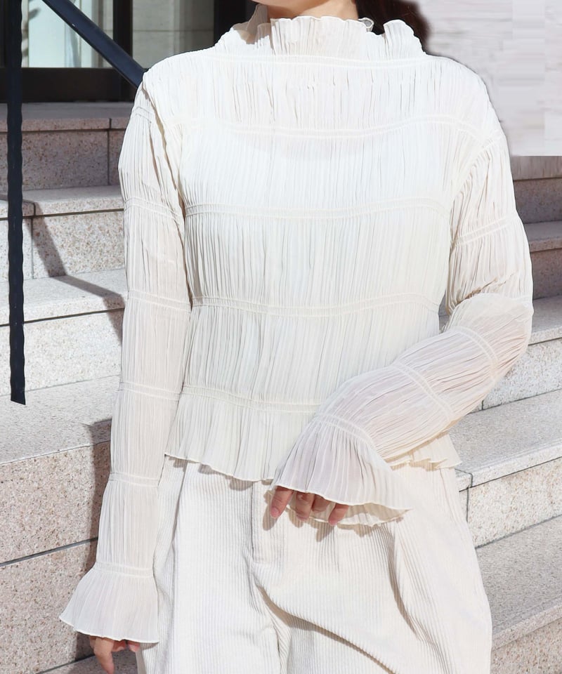 残りわずか〉whip shirring sheer tops | Chóu Chóu ma 残りわずか〉whip shirring sheer tops | Chóu Chóu ma