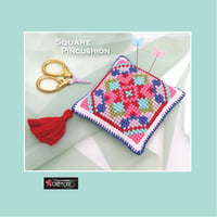 刺しゅうキット♥6本取りで刺す スクエアピンクッション No.809