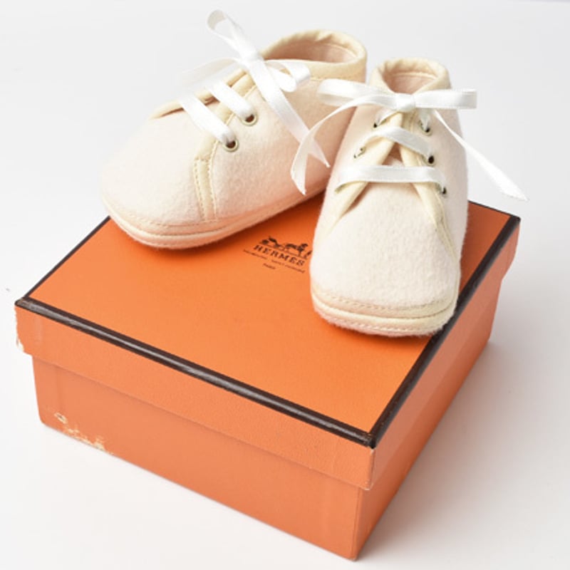 エルメス ベビーシューズ　オレンジ エルメスファーストシューズ サイズ18 ベビーシューズ 靴
