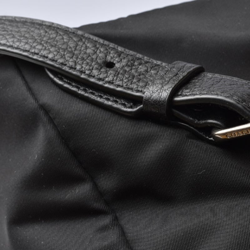 【美品】コーチ 58814 リュックサック ナイロン レザー キャリーオール 灰 美品】コーチ 58814 リュックサック ナイロン レザー キャリー