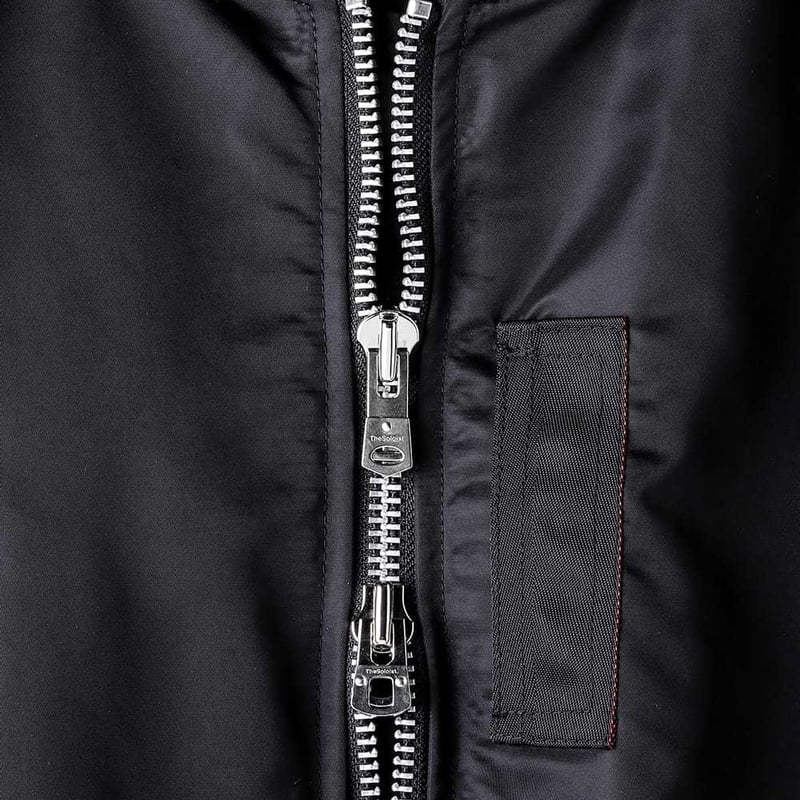 oversized bicolor flight jacket. / black x red oversized bicolor flight jacket. / black x red