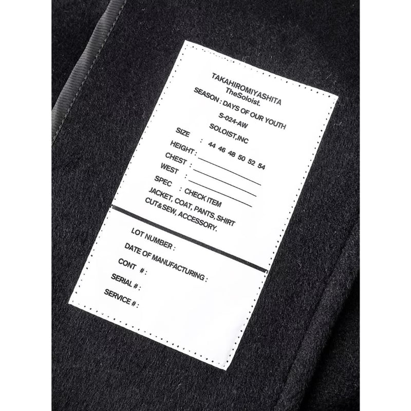 chesterfield coat. / black | TAKAHIROMIYASHITAT