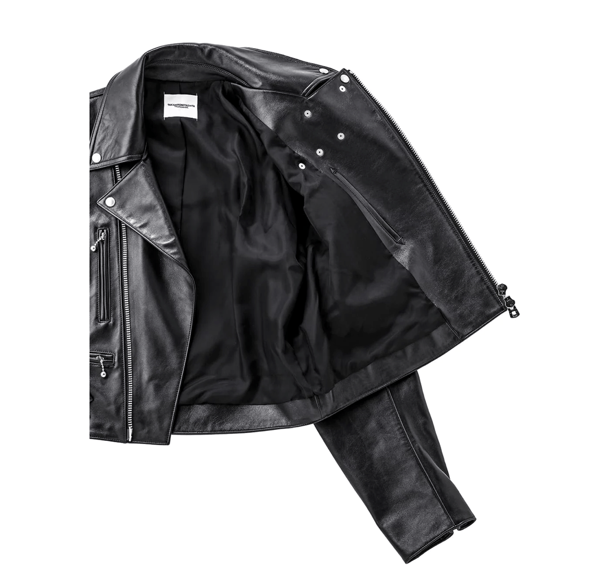 two-way cropped riders jacket. / black | TAKAHI