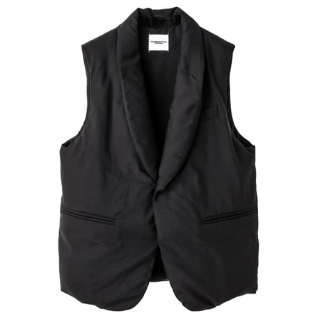 shawl collar down vest. / black | TAKAHIROMIYAS