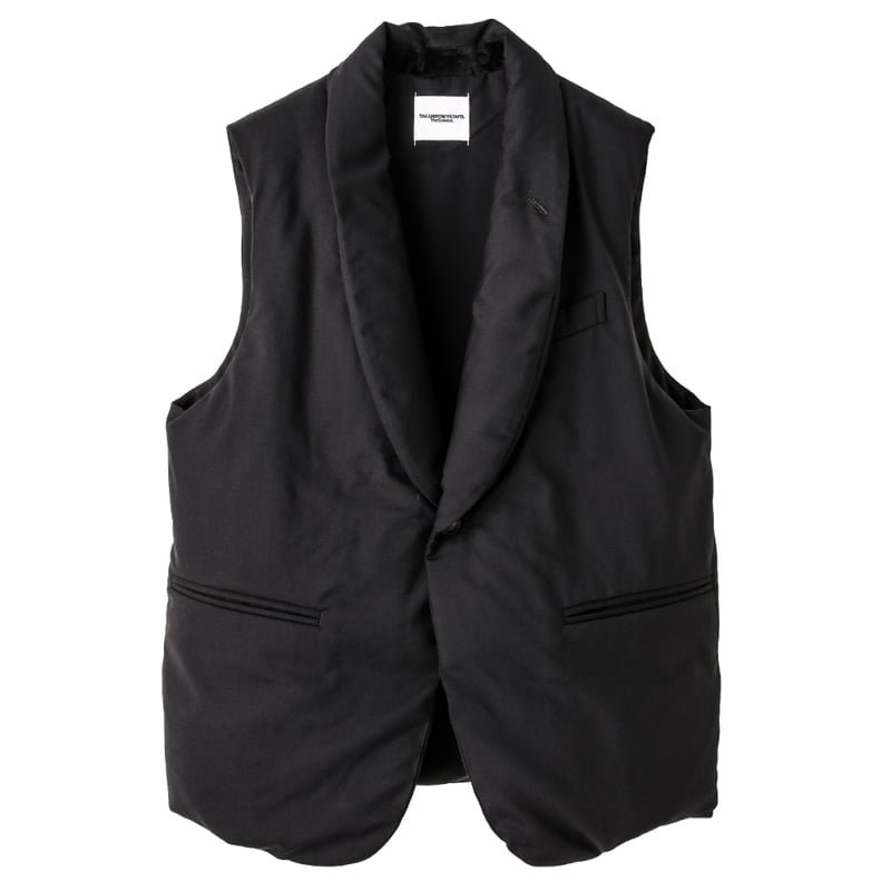 shawl collar down vest. / black | TAKAHIROMIYAS