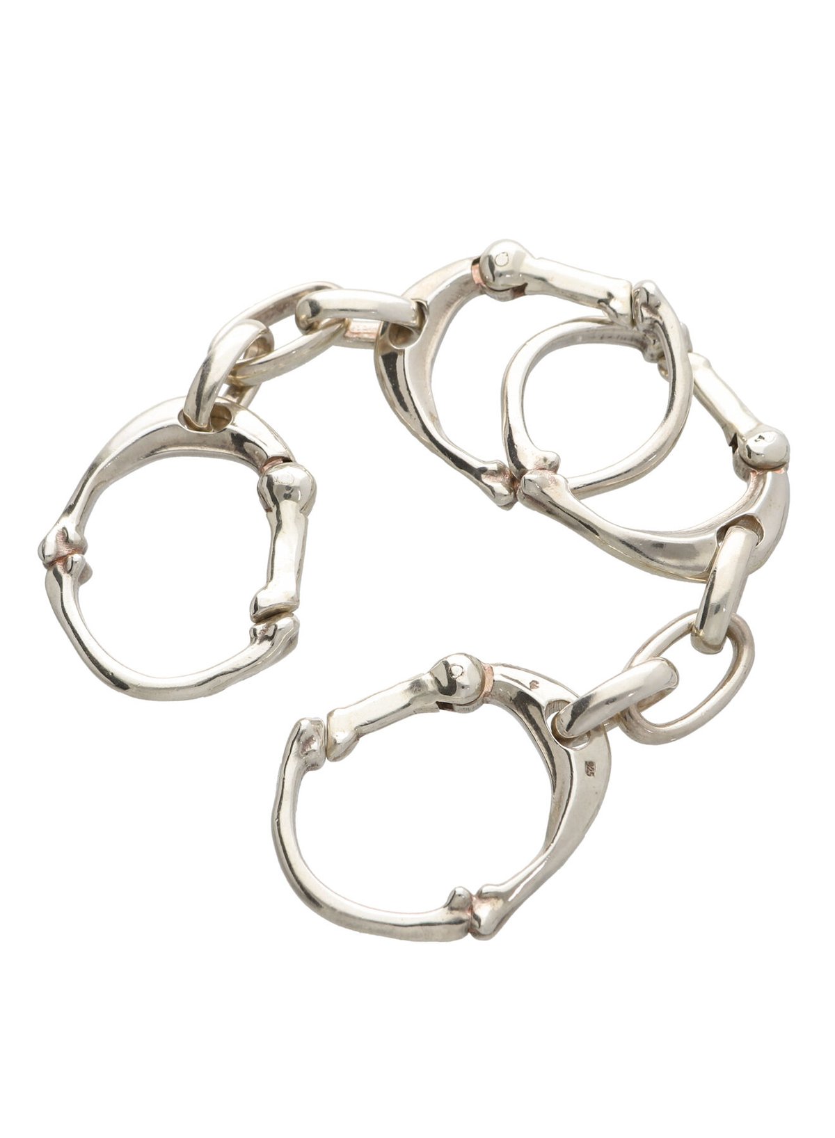 bone shaped carabiner bracelet. -L- / silver |