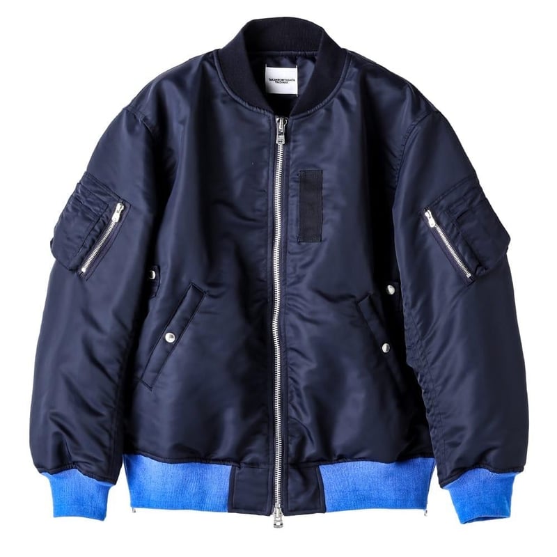 oversized bicolor flight jacket. / navy x blue oversized bicolor flight jacket. / navy x blue