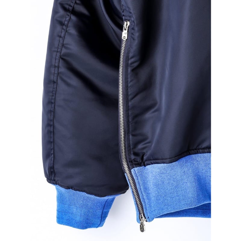 oversized bicolor flight jacket. / navy x blue oversized bicolor flight jacket. / navy x blue