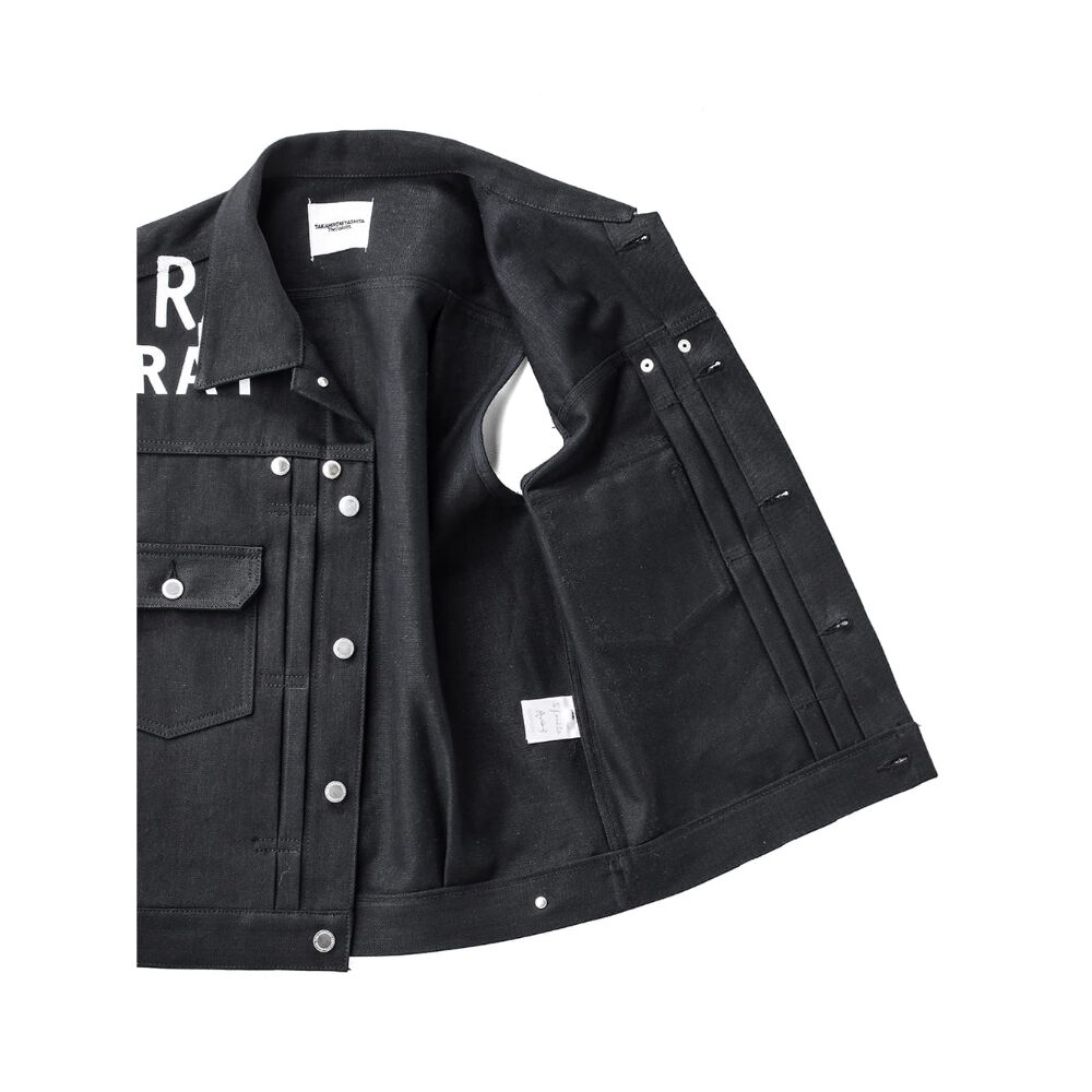 right - left sleeveless jean jacket. / black |