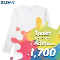 【お得】"ホワイト長袖Tシャツ"  ボディ代込み  ［GILDAN 76400 / 5.3oz］1PA3