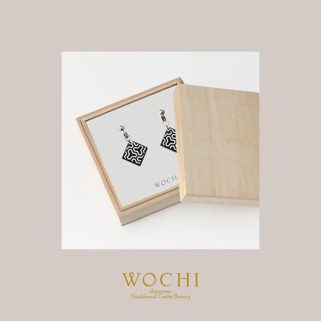 黒漆 蒔絵【毘沙門亀甲】／イヤリング・ピアス
