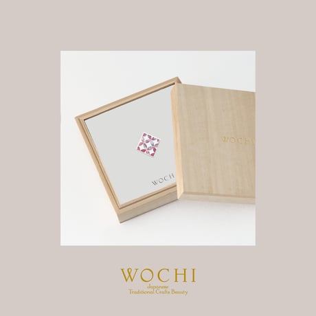有田焼＋螺鈿（桃色）【七宝】／ピンブローチ