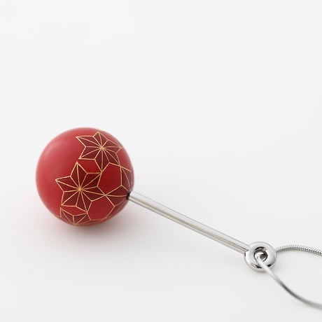 截金 彩色 紅「麻の葉」ネックレス