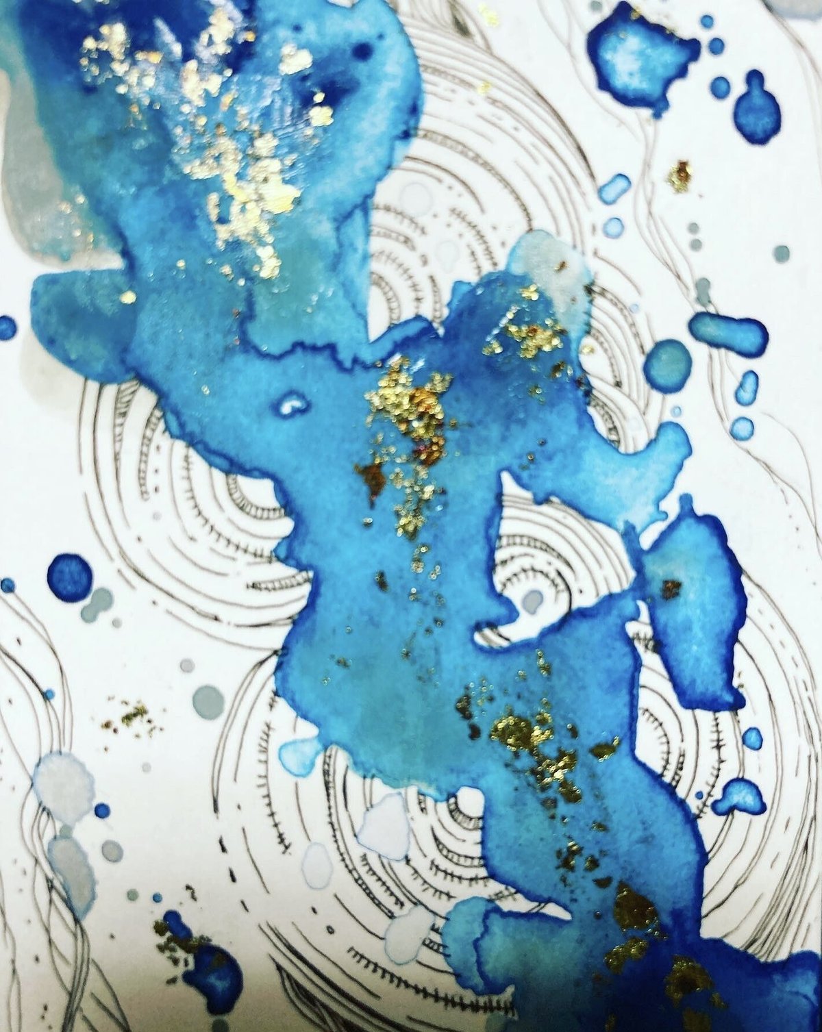 額装ミニ原画#15「波紋3」 | Atelier Muziik