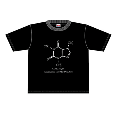 【9th Anniversary】 9周年記念Tシャツ カフェイン構造式