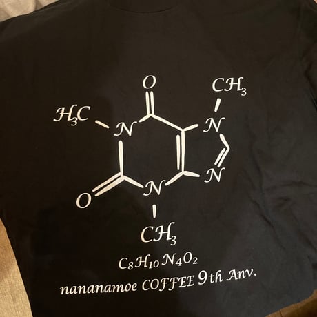 【9th Anniversary】 9周年記念Tシャツ カフェイン構造式