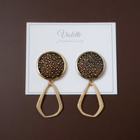 【earrings / pierces】*ヴィンテージボタン × ゴールド