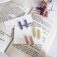 【earrings】長方形タイル×パール