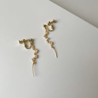 【earrings / pierces】-華奢- ゴールド × パール
