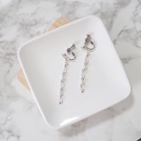 【earrings / pierces】スワロフスキークリスタル × パール : シンプルシルバー