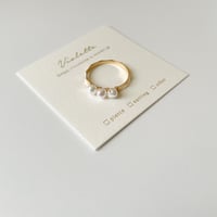 【ring】デザインリング × パール （約13号）