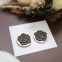 【earrings / pierces】*シルバーヴィンテージボタン