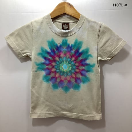 【110cm】曼荼羅 DYE  Tee for キッズ(blue)