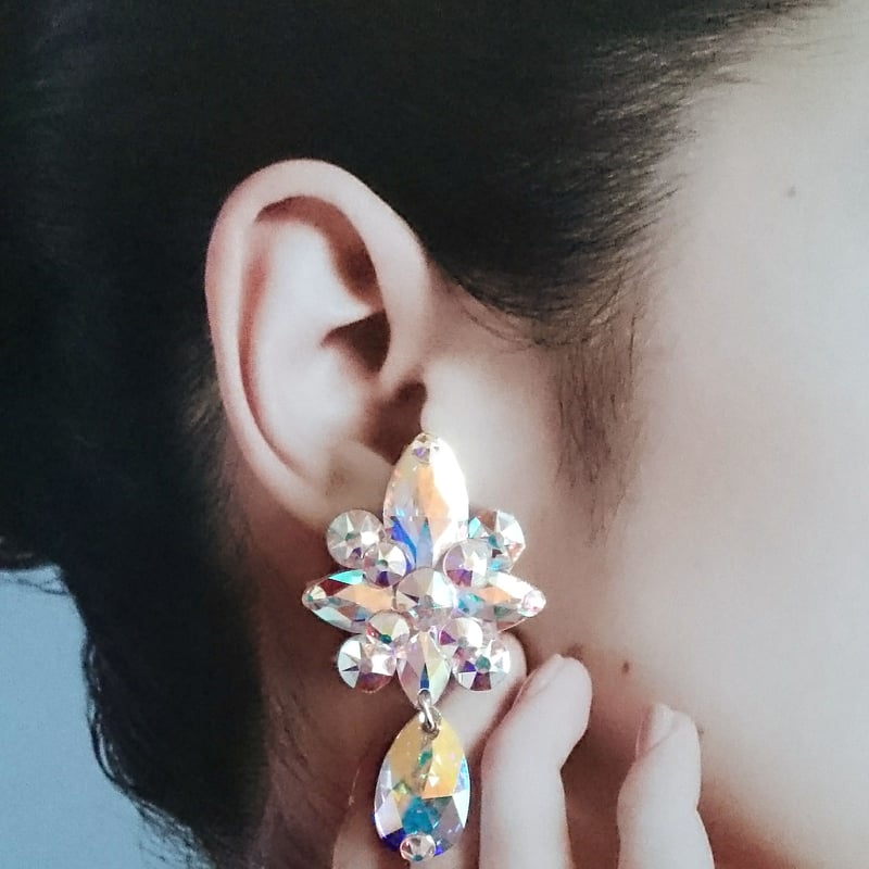 受注製作品】イヤリング/ピアス 社交ダンス 競技ダンス スワロフスキー