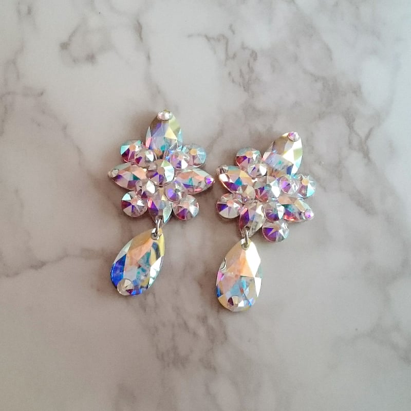 受注製作品】イヤリング/ピアス 社交ダンス 競技ダンス スワロフスキー