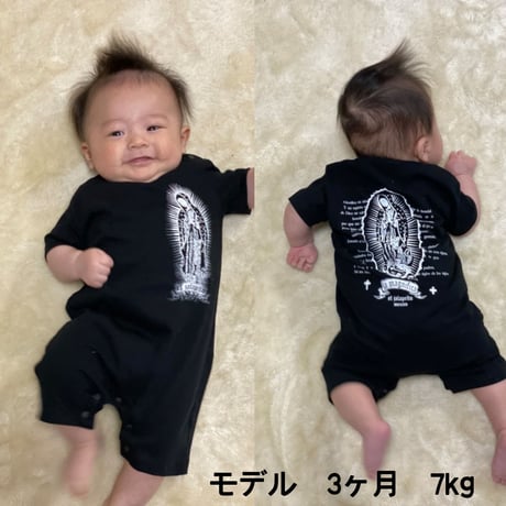 キッズ　グアダルーペ 半袖ロンパース　ブラック