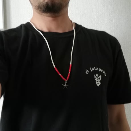 オールドビーズ レザーネックレス スター 1