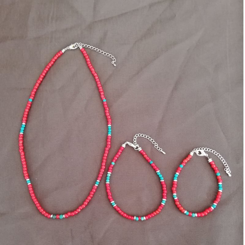 オールドビーズ　ブレスレット オールドビーズ ブレスレット レッド | エルハラペーニョ