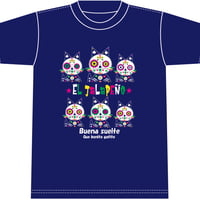 ネコちゃん・死者の日Tシャツ　ネイビー