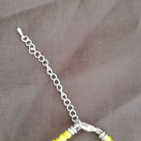 オールドビーズ ネックレス イエロー