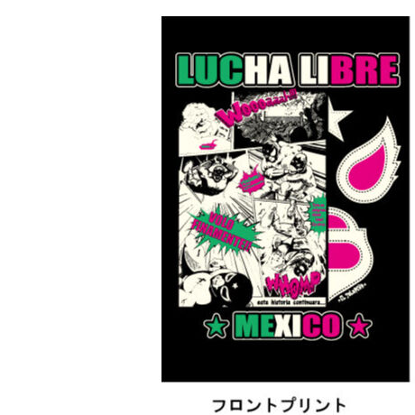 ルチャ・コミックTシャツ　ブラック