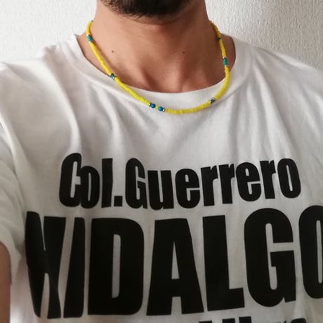 オールドビーズ ネックレス イエロー