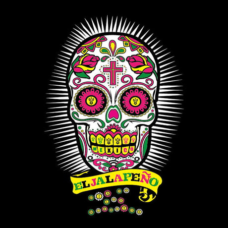 メキシカンスカルTシャツ　ブラック