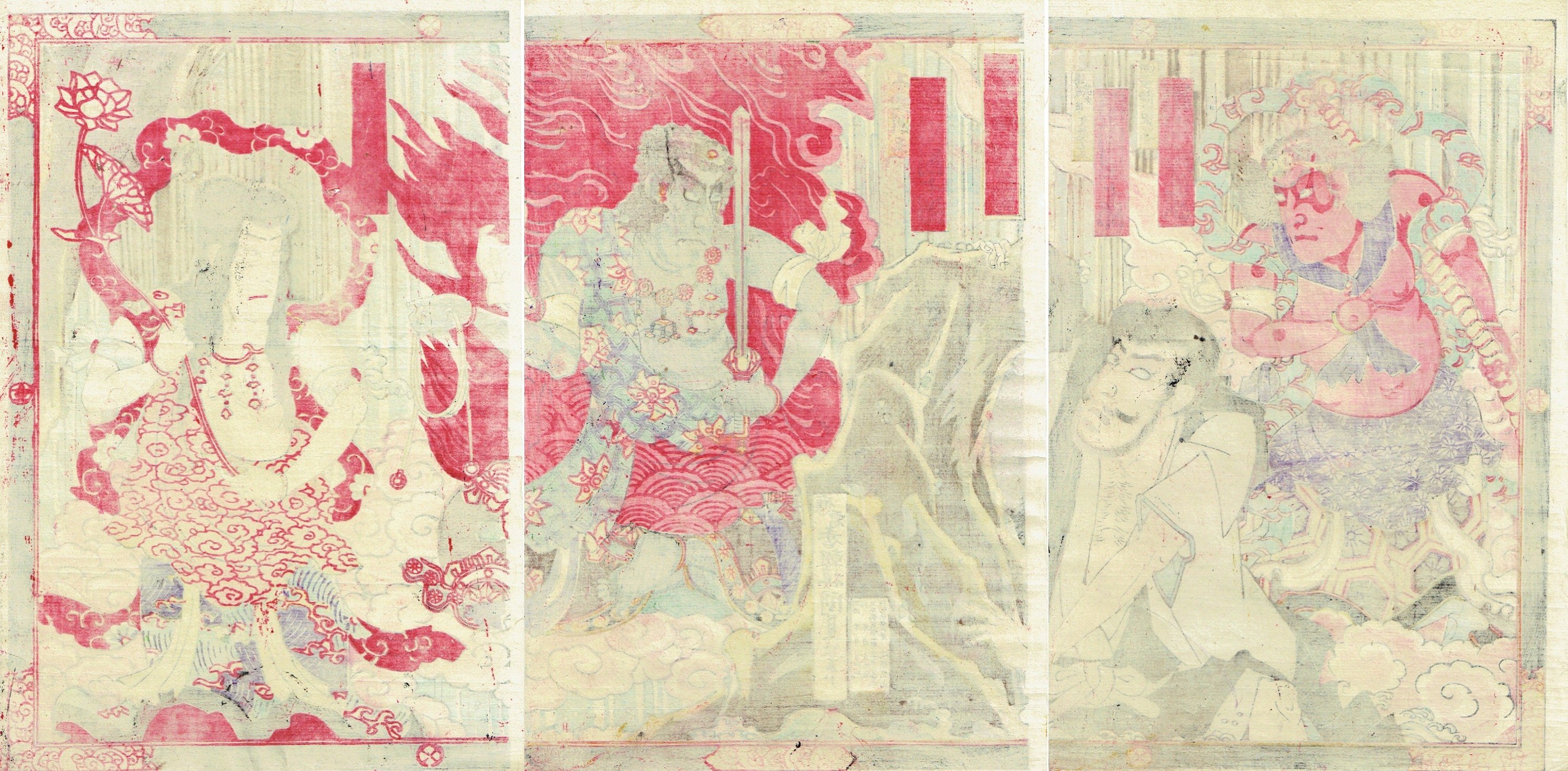 国貞三代（香朝楼）「那智滝祈誓文覚」明治22年（1889）【浮世絵
